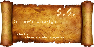 Simonfi Orsolya névjegykártya